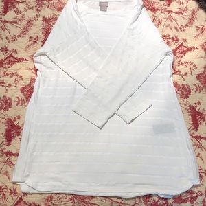 Chico’s off white tunic 3/4 sleeve top excellent condition